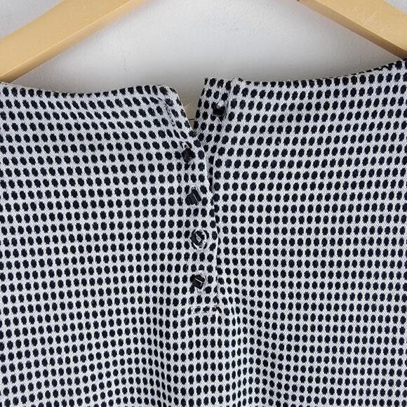 NEW Talbots Polka Dot 3/4 Sleeve Blouse Buttons Stretch White Black Size S - Picture 6 of 6